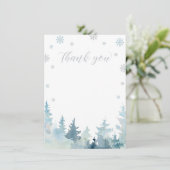 シルバー&ブルーウィンターワンダーランドサンキューカード サンキューカード (スタンド正面)