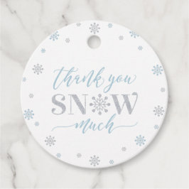 シルバー&ブルーウィンターワンダーランドパーティーありがとう フェイバータグ