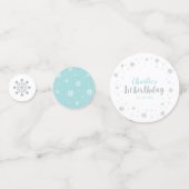 シルバー&ブルーウィンターワンダーランドボーイ1歳の誕生日 コンフェッティ (裏面)