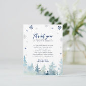 シルバー&ブルーウィンターワンダーランド写真ありがとう サンキューカード (スタンド正面)