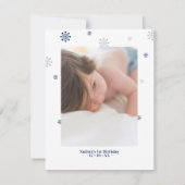 シルバー&ブルーウィンターワンダーランド写真ありがとう サンキューカード (裏面)