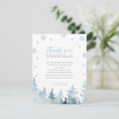 シルバー&ブルーウィンターワンダーランド写真ありがとう サンキューカード (スタンド正面)