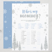 シルバー&ブルーウィンターワンダーランド赤ちゃんシャワーゲーム (正面/裏面)