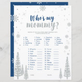 シルバー&ブルーウィンターワンダーランド赤ちゃんシャワーゲーム (正面/裏面)