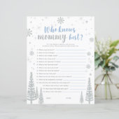 シルバー&ブルーウィンターワンダーランド赤ちゃんシャワーゲーム (スタンド正面)