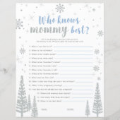 シルバー&ブルーウィンターワンダーランド赤ちゃんシャワーゲーム (正面)