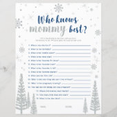 シルバー&ブルーウィンターワンダーランド赤ちゃんシャワーゲーム (正面)