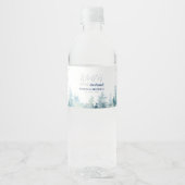 シルバー&ブルーウィンターワンダーランド1st誕生日パーティー ペットボトルラベル (正面)