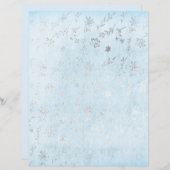 シルバー&ブルーシャビーフローラスクラップブック紙 (正面/裏面)