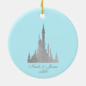 シルバー&ブルーストーリーブックプリンセス パーソナライズされた セラミックオーナメント (裏面)