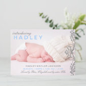 シルバー&ブルーダマスク誕生のお知らせ 案内状 (スタンド正面)