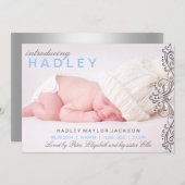 シルバー&ブルーダマスク誕生のお知らせ 案内状 (正面/裏面)