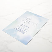 シルバー&ブルーハートスリーサードボーイバースデーパーティー 箔招待状 (回転した状態)