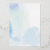 シルバー&ブルーハートスリーサードボーイバースデーパーティー 箔招待状 (裏面)