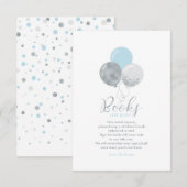 シルバー、ブルーブックスベビー、ブックリクエストカード サンキューカード (正面/裏面)