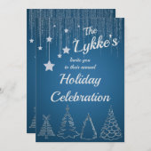 シルバー&ブルーホリデー 招待状 (正面/裏面)