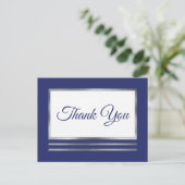 シルバー | ブルーモダンシンプルエレガント ポストカード (スタンド正面)