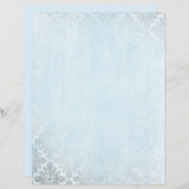 シルバー&ブルーヴィンテージパターン紙 (正面/裏面)