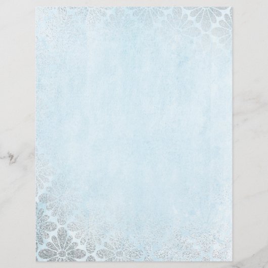 シルバー&ブルーヴィンテージパターン紙 (正面)