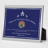 シルバー・ブルー教会　牧師　周年記念　卓上 フォトプラーク (側面)