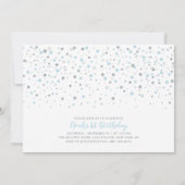 シルバー & ブルー風船 | 男の子の1歳誕生日パーティー 招待状 (裏面)