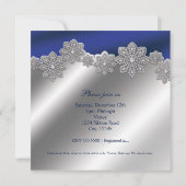 シルバー & ブルー クリスタル スノーフレーク ウィンター インビテーション (裏面)