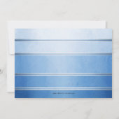 シルバー ブルー ストライプ トーン オン トーン ウェディング 招待状 (裏面)