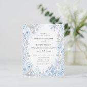 シルバー ブルー スノーフレーク フラワー 冬の結婚式 (スタンド正面)