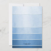 シルバー ブルー トーン オン トーン ストライプ 挙式後結婚案内 招待状 (裏面)