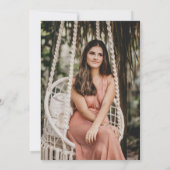 シルバー ブルー ホワイト タイポグラフィー 卒業パーティー 招待状 (裏面)