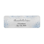 シルバー・ブルー　差出人住所 ラベル (正面)