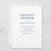 シルバー & ブルー | 現代のカップルの結婚前お披露目パーティー 招待状 (正面)