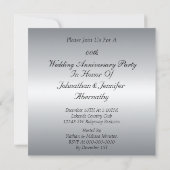 シルバー・ブルー 結婚記念日パーティー招待状 招待状 (裏面)