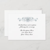 シルバー ブルー 雪の結晶 受付カード エンクロージャーカード (正面/裏面)