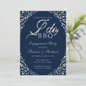 シルバー ブルー I DO BBQ 婚約パーティー招待状 案内状 (スタンド正面)