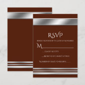 シルバー プラチナ シャイン エレガント RSVP カード - 任意の色 (正面/裏面)