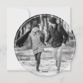 シルバー&プレイドグリーティングタイポグラフィオーナメント写真 シーズンカード (裏面)