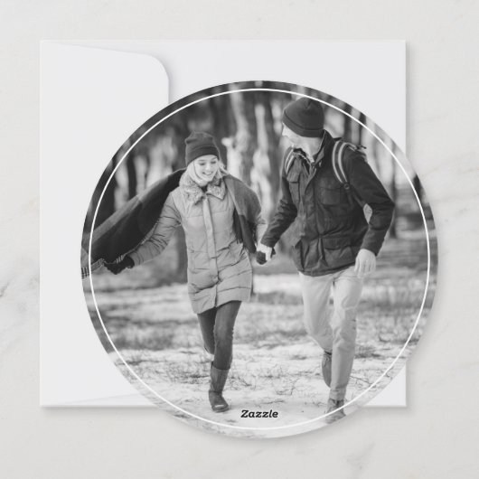 シルバー&プレイドグリーティングタイポグラフィオーナメント写真 シーズンカード (裏面)