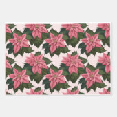 シルバー・ベル、ホリー&ベリーとポインセチア ラッピングペーパーシート (正面3)