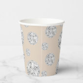 シルバー＆ベージュ レトロ ディスコボール ブライダルシャワー 紙コップ (右)