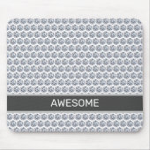 シルバー＆ホワイトのダイヤモンドパターン・フラクタルモザイク マウスパッド (正面)