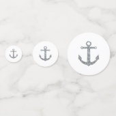 シルバー&ホワイトグリッターいかり航海のビーチパーティー コンフェッティ (正面)