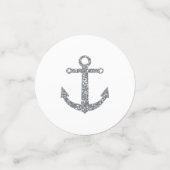 シルバー&ホワイトグリッターいかり航海のビーチパーティー コンフェッティ (スモール正面)