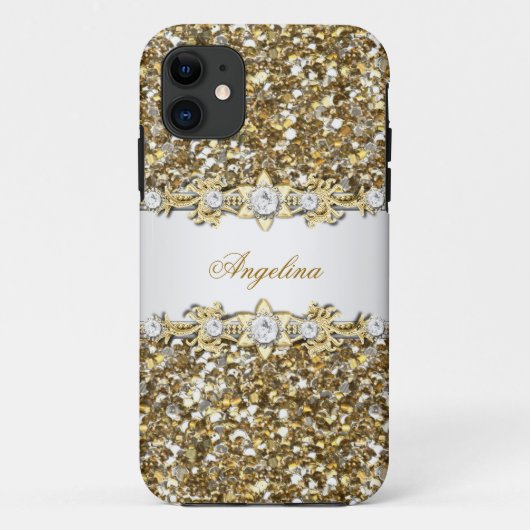 シルバー ホワイトゴールド ダイヤモンド ジュエル ギター 2 Case-Mate iPhoneケース (裏面)