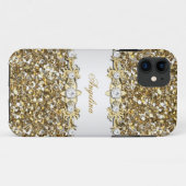 シルバー ホワイトゴールド ダイヤモンド ジュエル ギター 2 Case-Mate iPhoneケース (裏面(横))