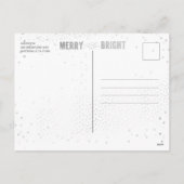 シルバー&ホワイトスノーフレークメリーとブライトホリデー シーズンポストカード (裏面)