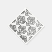 シルバー&ホワイトダマスクヴィンテージウェディングイベントパーティー スタンダードカクテルナプキン (角)