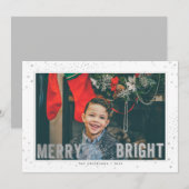 シルバー&ホワイトメリーとブライトホリデーの写真 シーズンカード (正面/裏面)