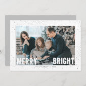 シルバー&ホワイトメリーとブライトホリデーの写真 シーズンカード (正面/裏面)