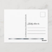 シルバー |ホワイトモダンシンプルエレガントありがとう ポストカード (裏面)